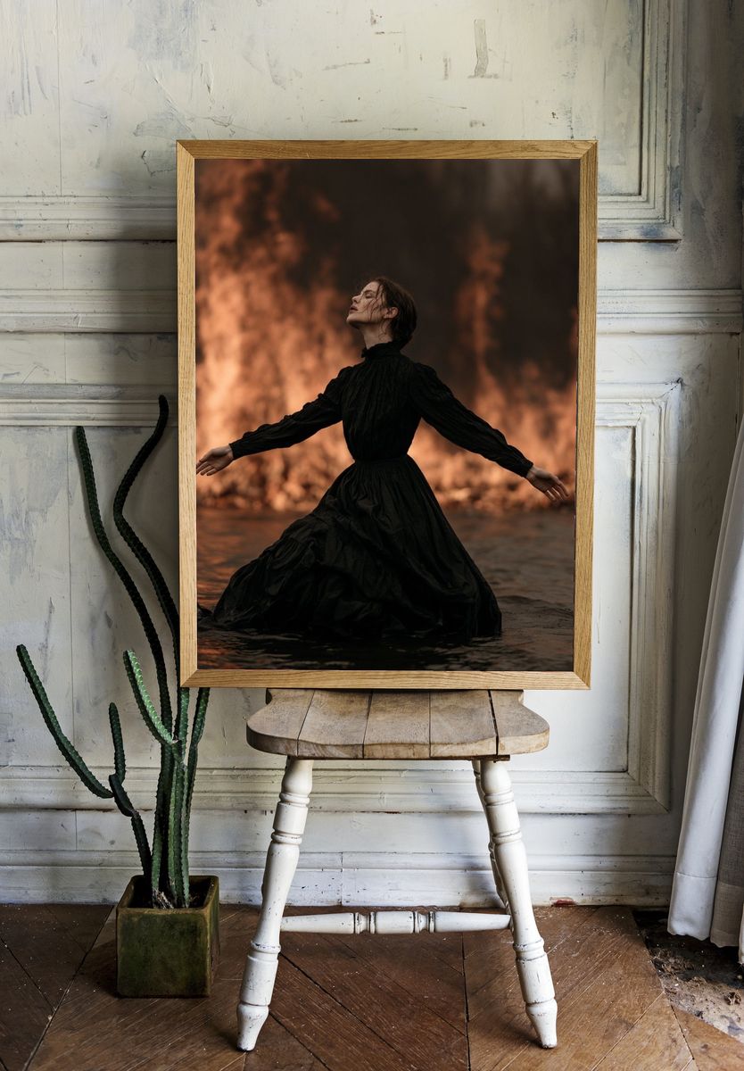 Woman in Fire — Photography Print. room preview