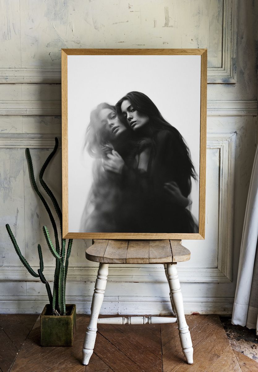 Dreamy Double Exposure Portrait Print. — room view 1