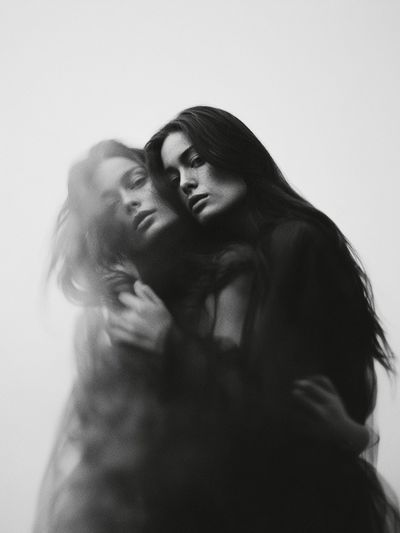 Dreamy Double Exposure Portrait Print. poster