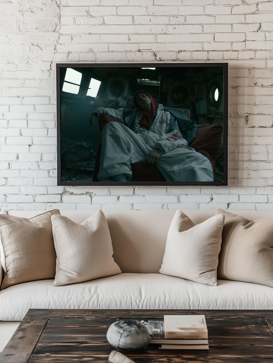 Moody Streetwear Portrait Poster. — room view 1