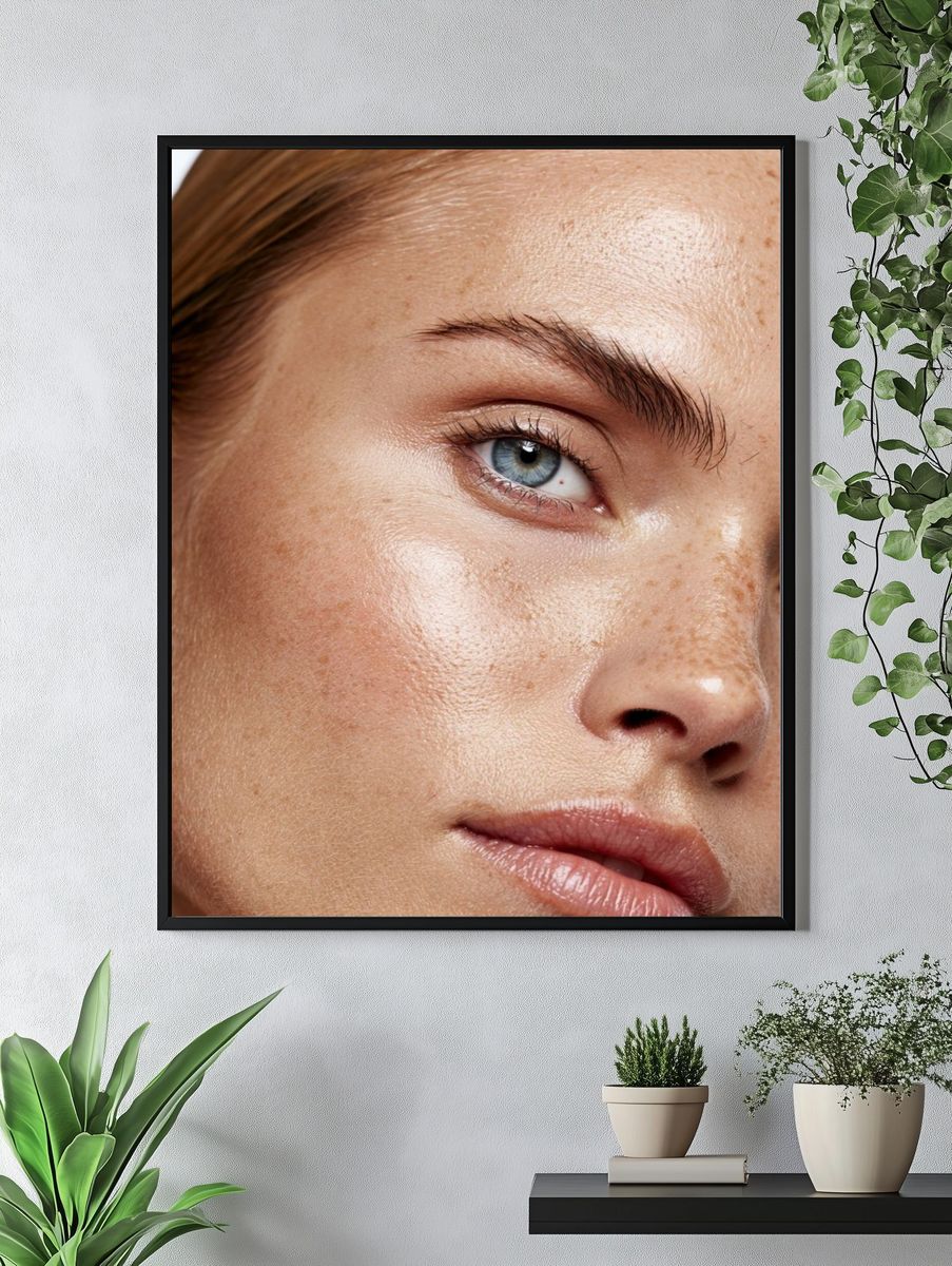 Freckled Blue-Eyed Portrait Print. — room view 4