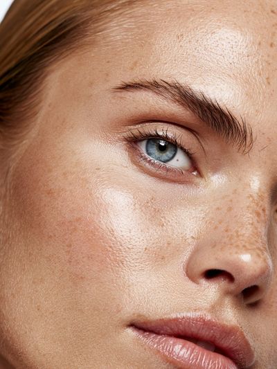Freckled Blue-Eyed Portrait Print.