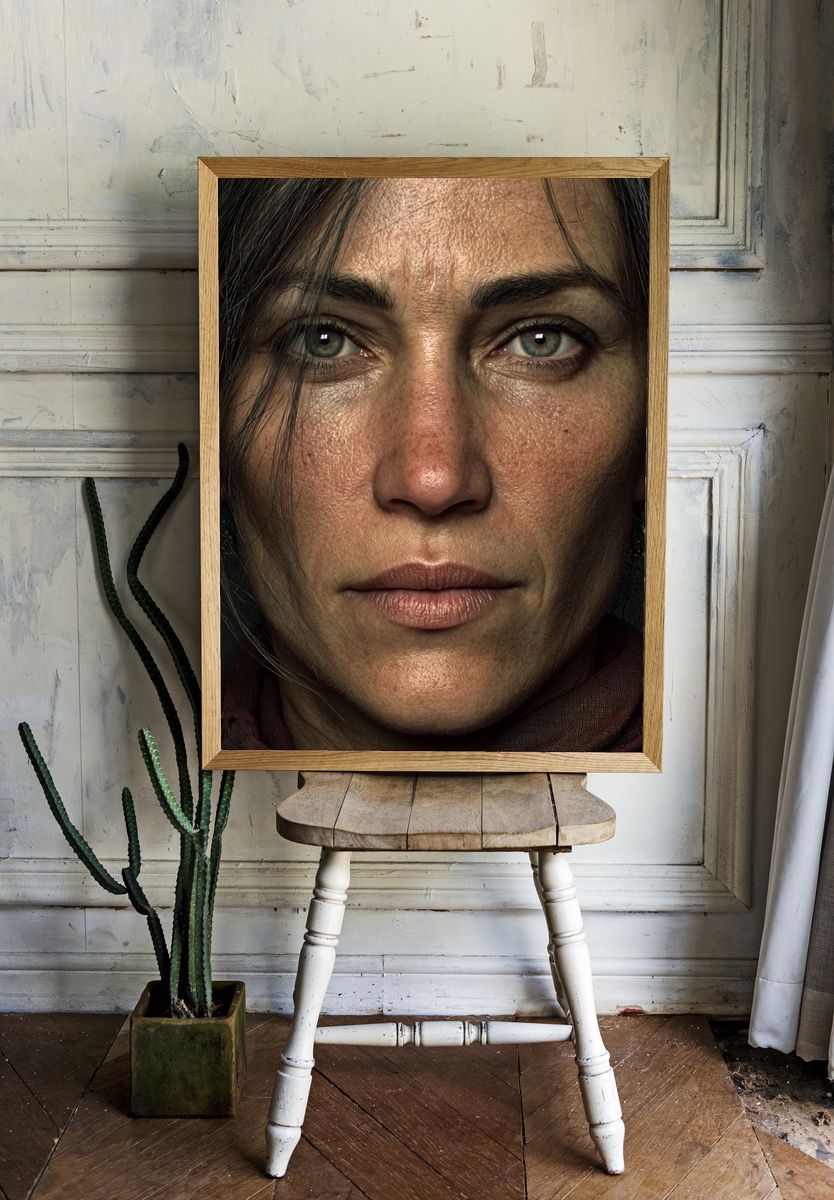 Intense Female Portrait Photography Poster. — room view 1