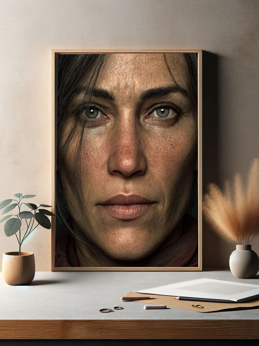 Intense Female Portrait Photography Poster. — room view 2