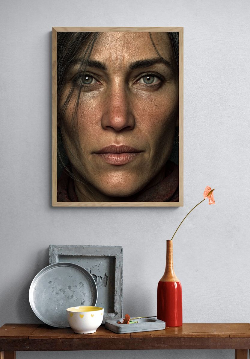 Intense Female Portrait Photography Poster. — room view 3