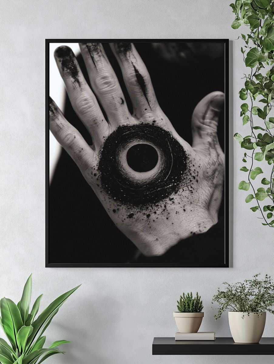 Surreal Hand Circle Photography Poster. — room view 4