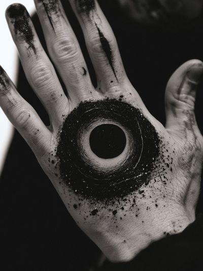 Surreal Hand Circle Photography Poster. poster