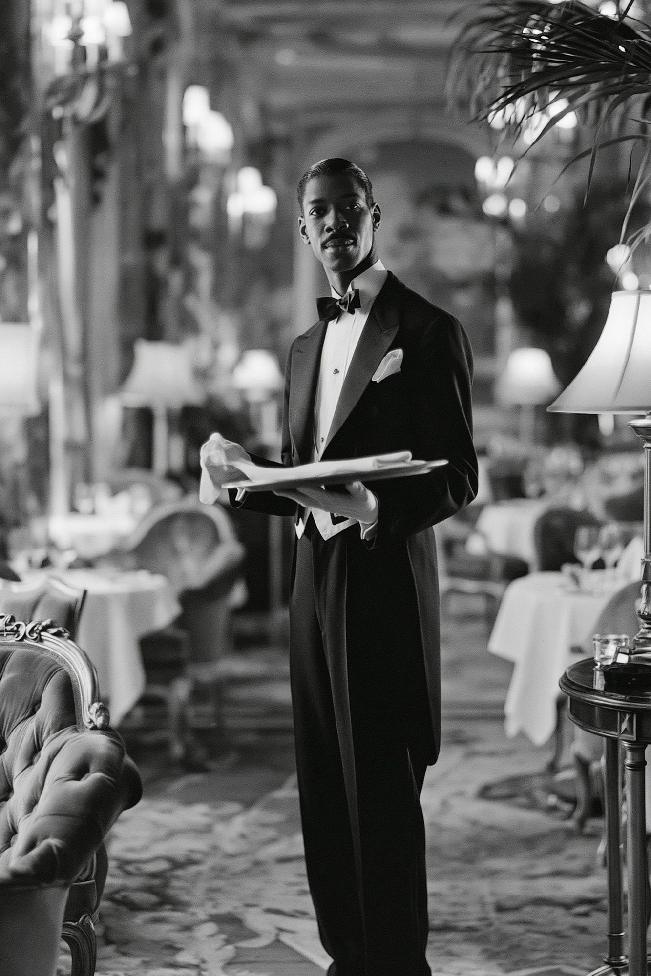Elegant Waiter Portrait Photography Poster. poster — photography art