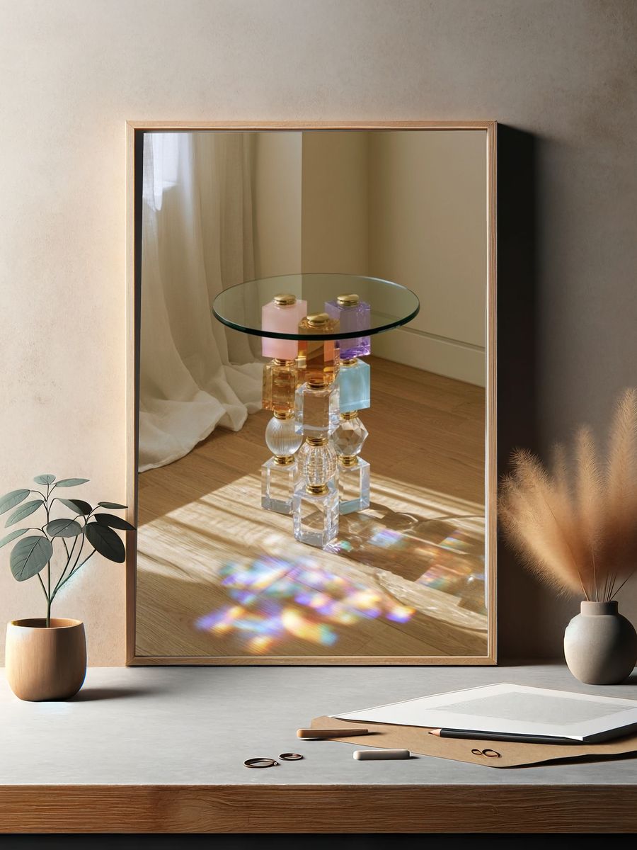Crystal Side Table Photography Poster. — room view 2