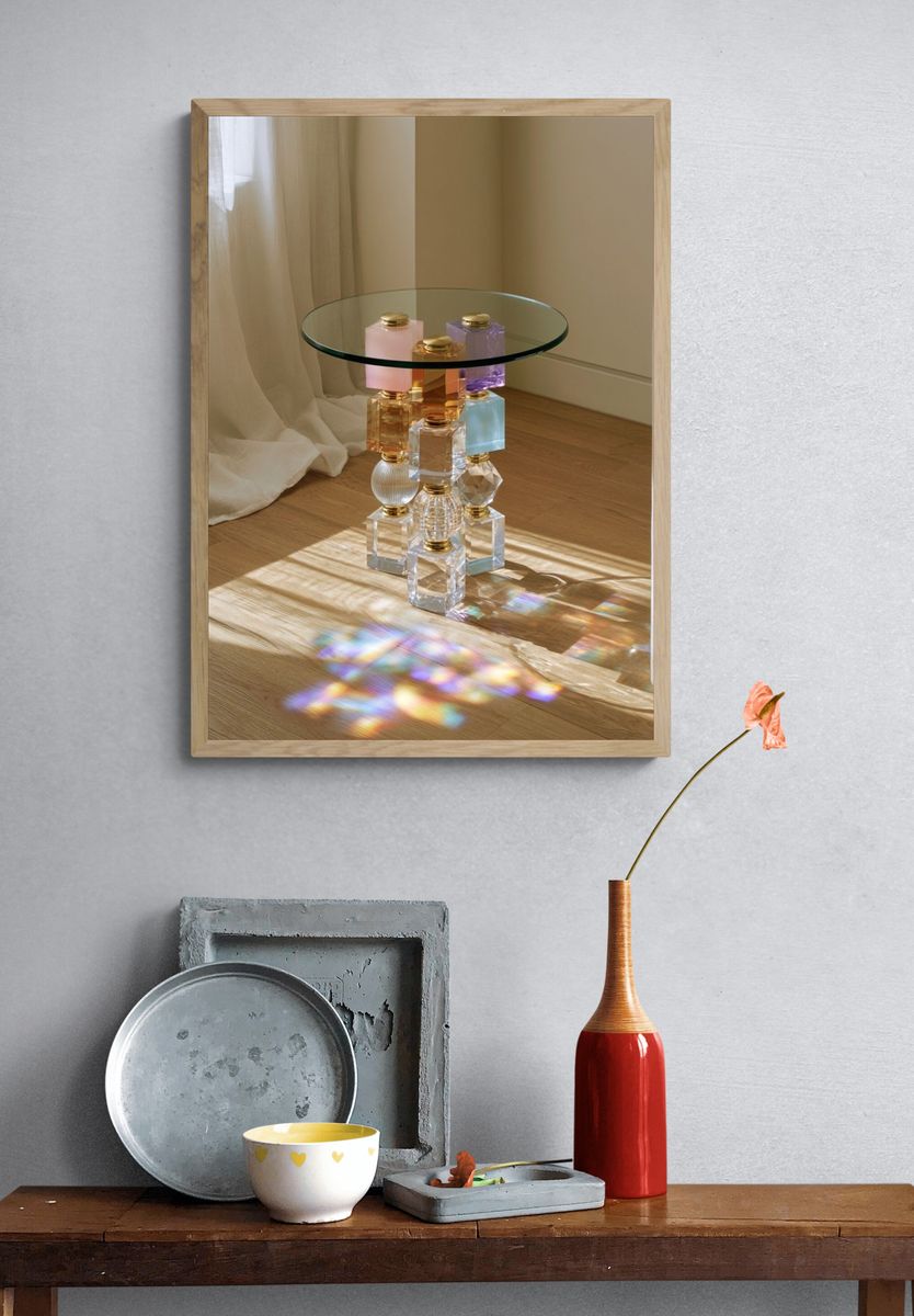 Crystal Side Table Photography Poster. — room view 3