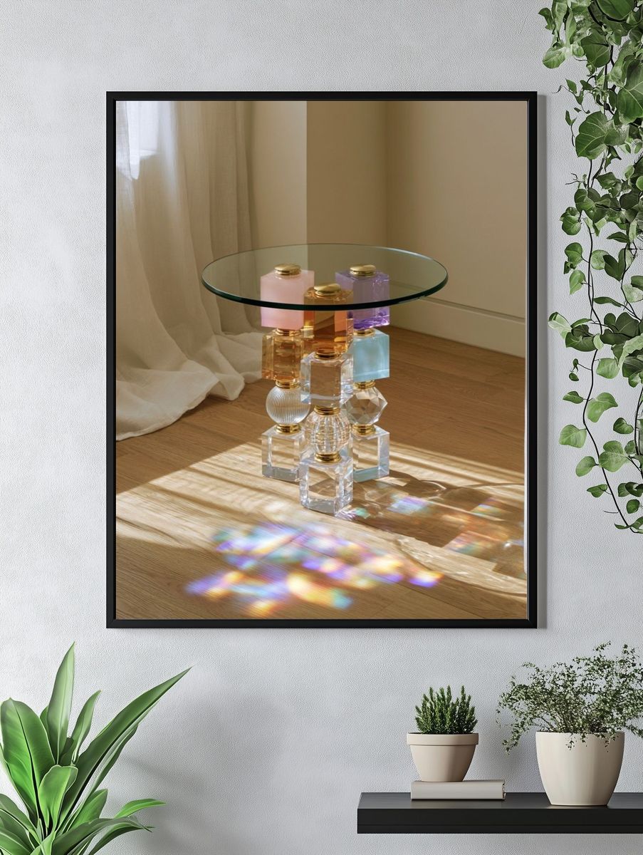 Crystal Side Table Photography Poster. — room view 4