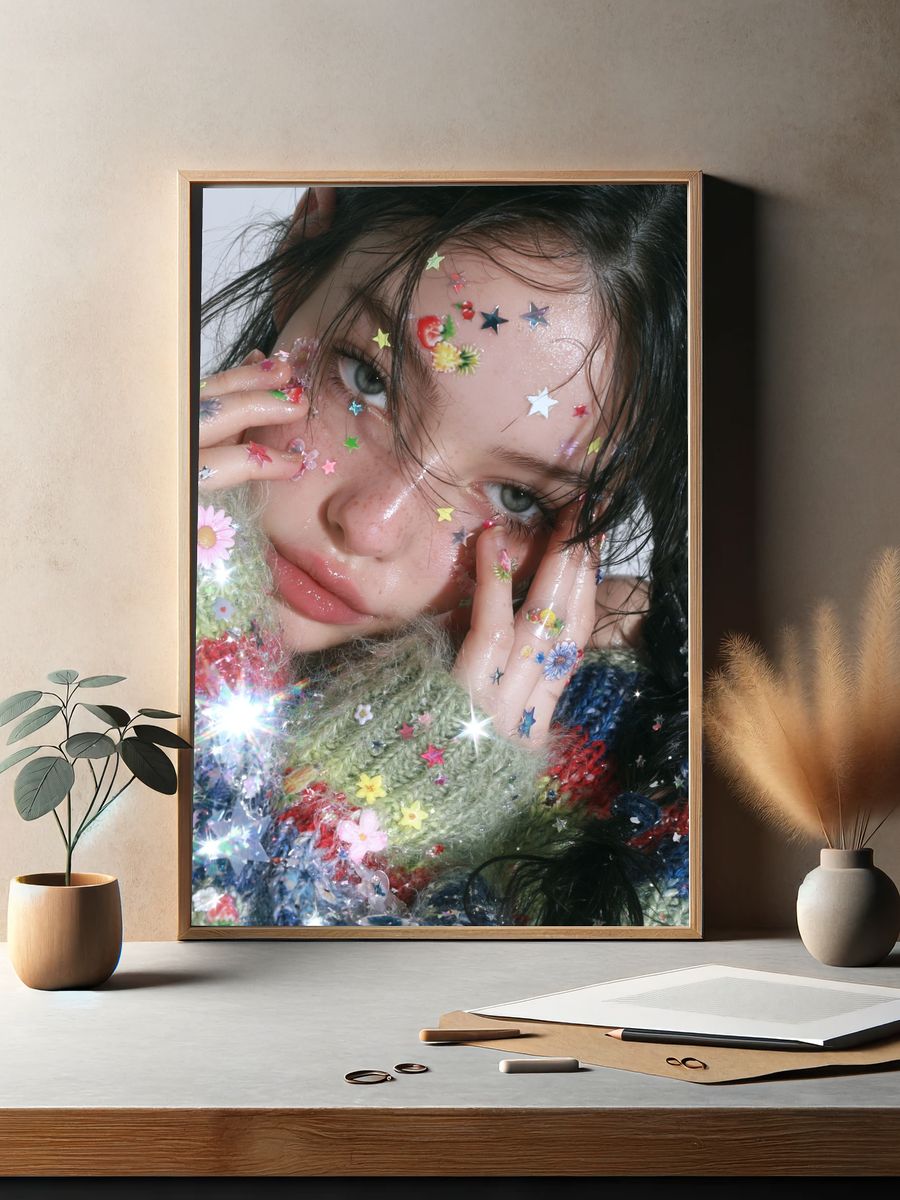 Starry Face Portrait Print. — room view 2