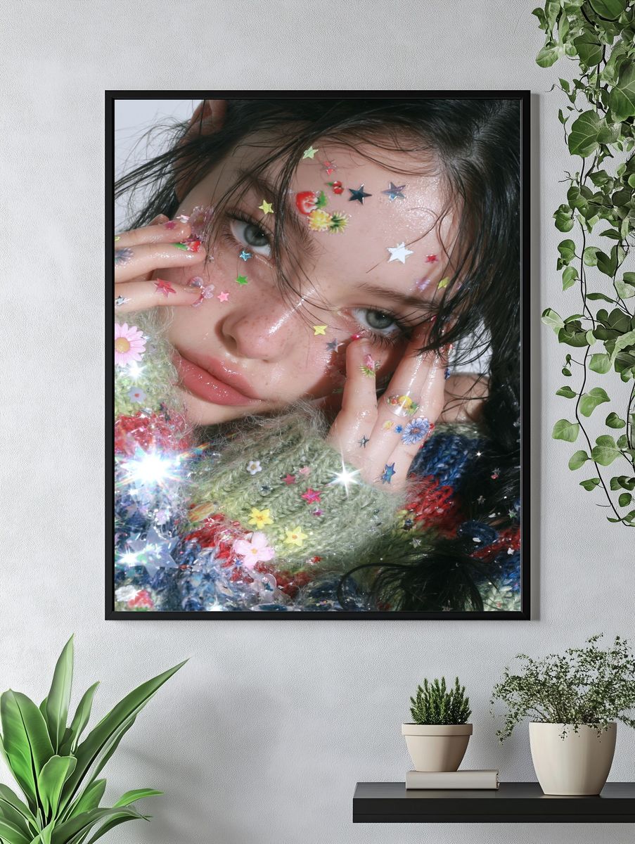 Starry Face Portrait Print. — room view 4