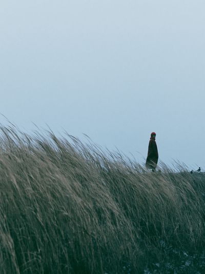 Solitary Figure in Dunes Photography Poster.