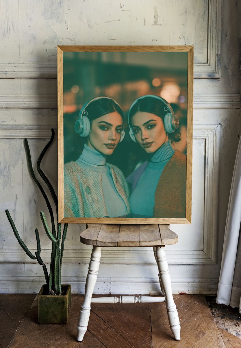 Twin Portrait Photography Poster. — room view 1