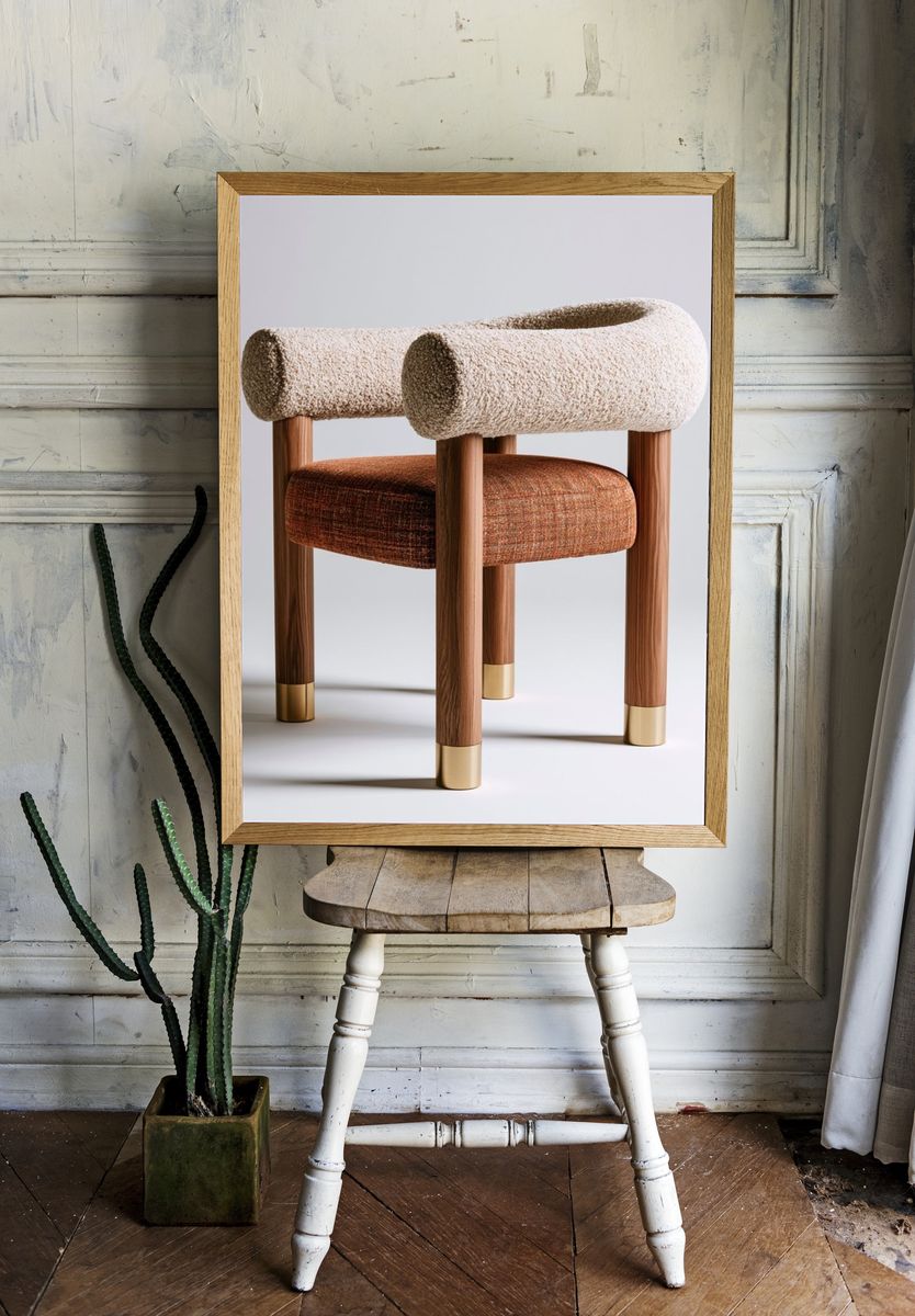 Bouclé Accent Chair Photography Poster. room preview