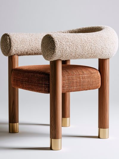 Bouclé Accent Chair Photography Poster. poster