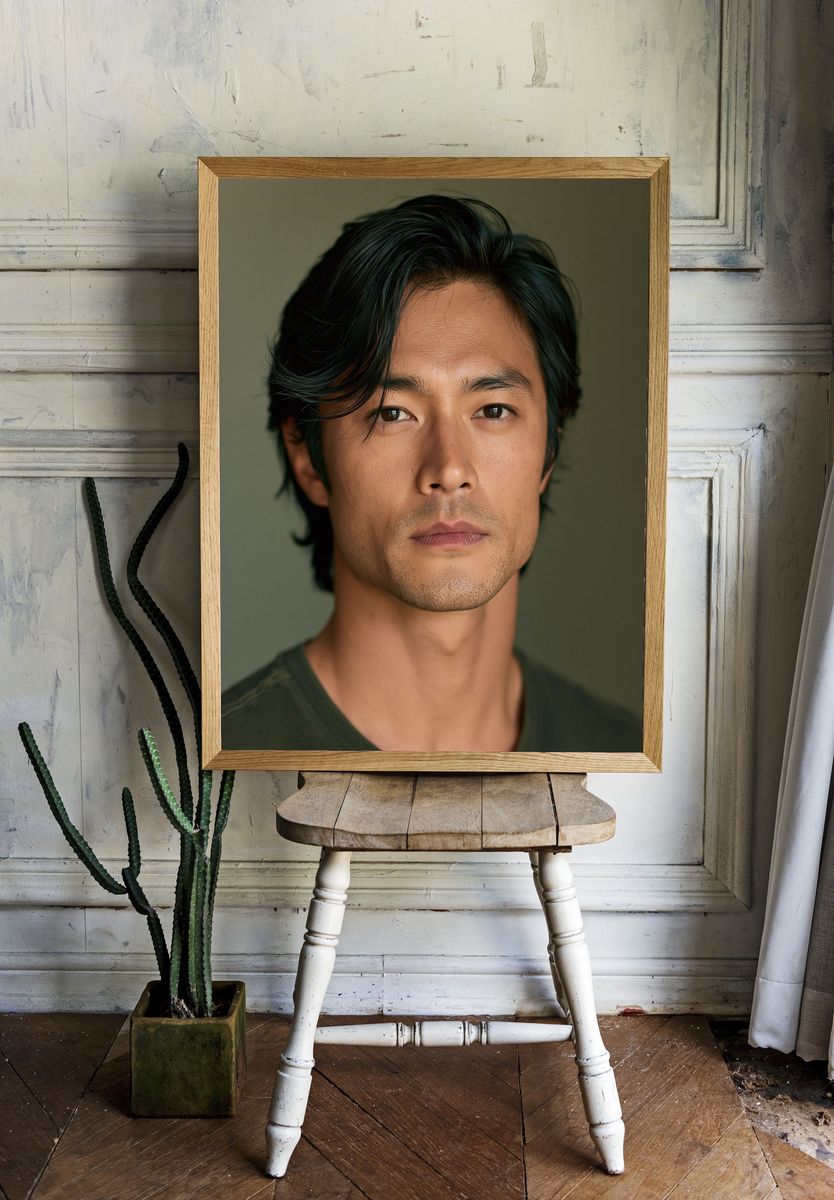 Moody Male Portrait Photography Poster. room preview
