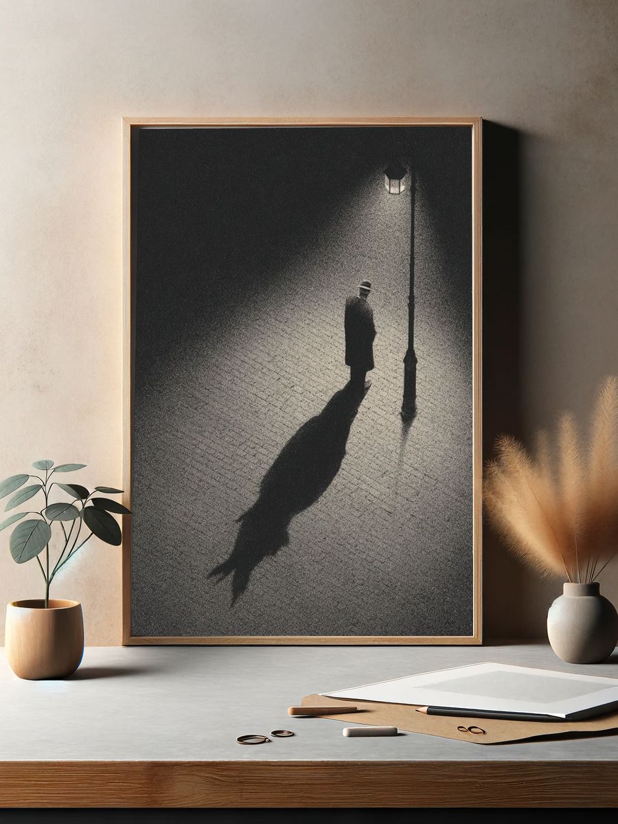 Noir Street Silhouette Photography Poster. — room view 2