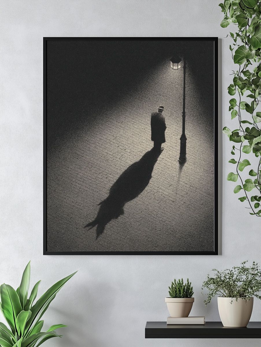 Noir Street Silhouette Photography Poster. — room view 4