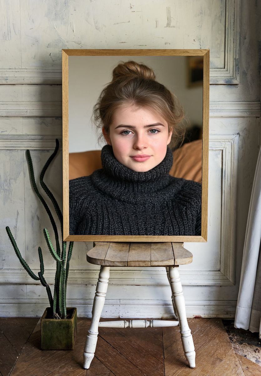 Cozy Portrait Photography Poster. room preview