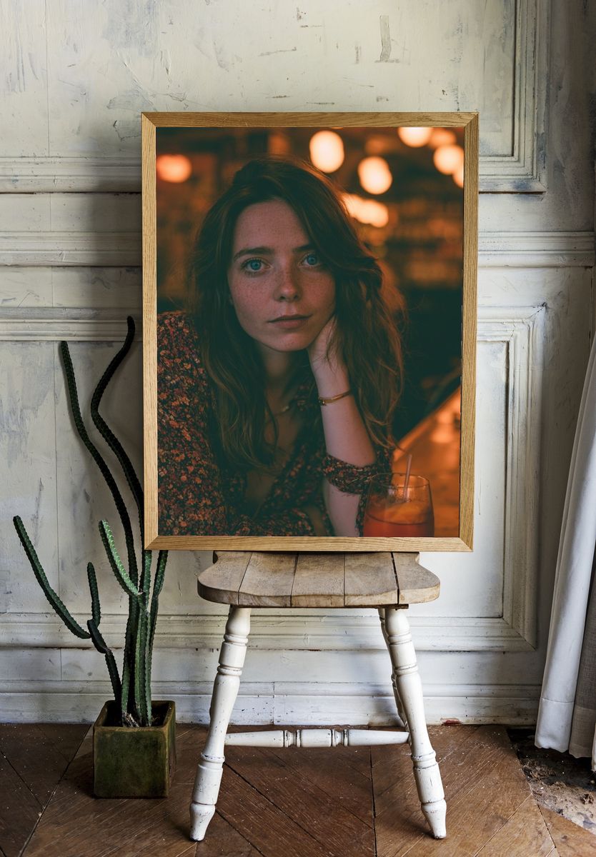 Moody Bar Portrait Photography Poster. room preview