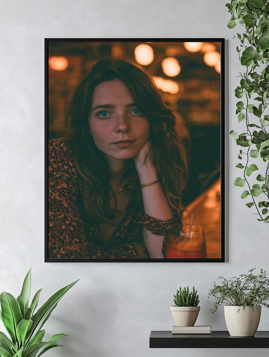 Moody Bar Portrait Photography Poster. — room view 4