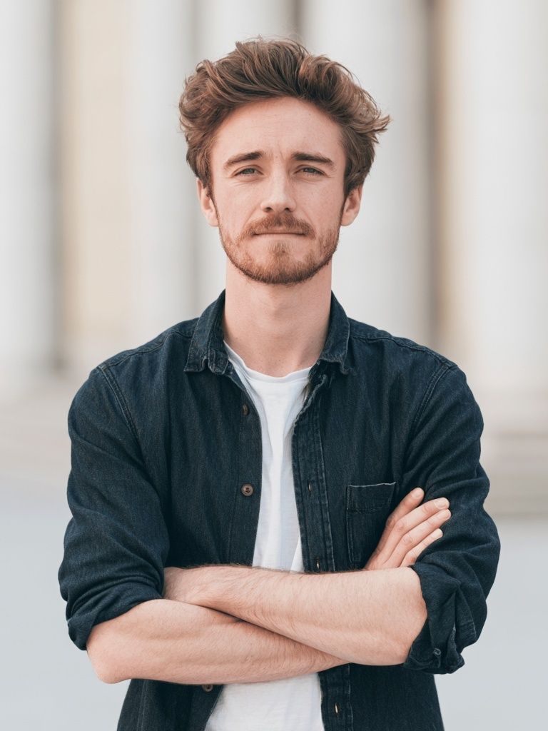 Confident Man Portrait Poster. poster detail