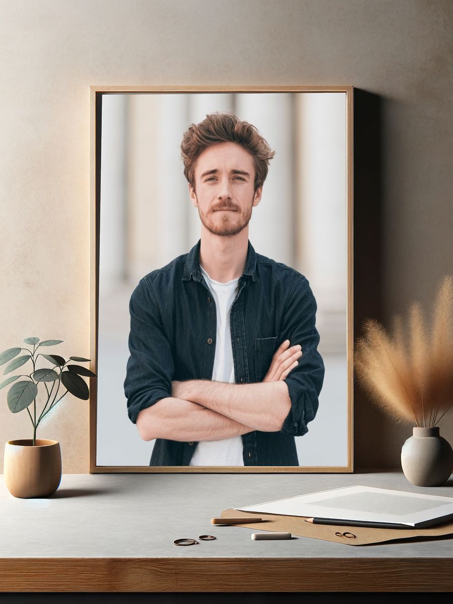 Confident Man Portrait Poster. — room view 2