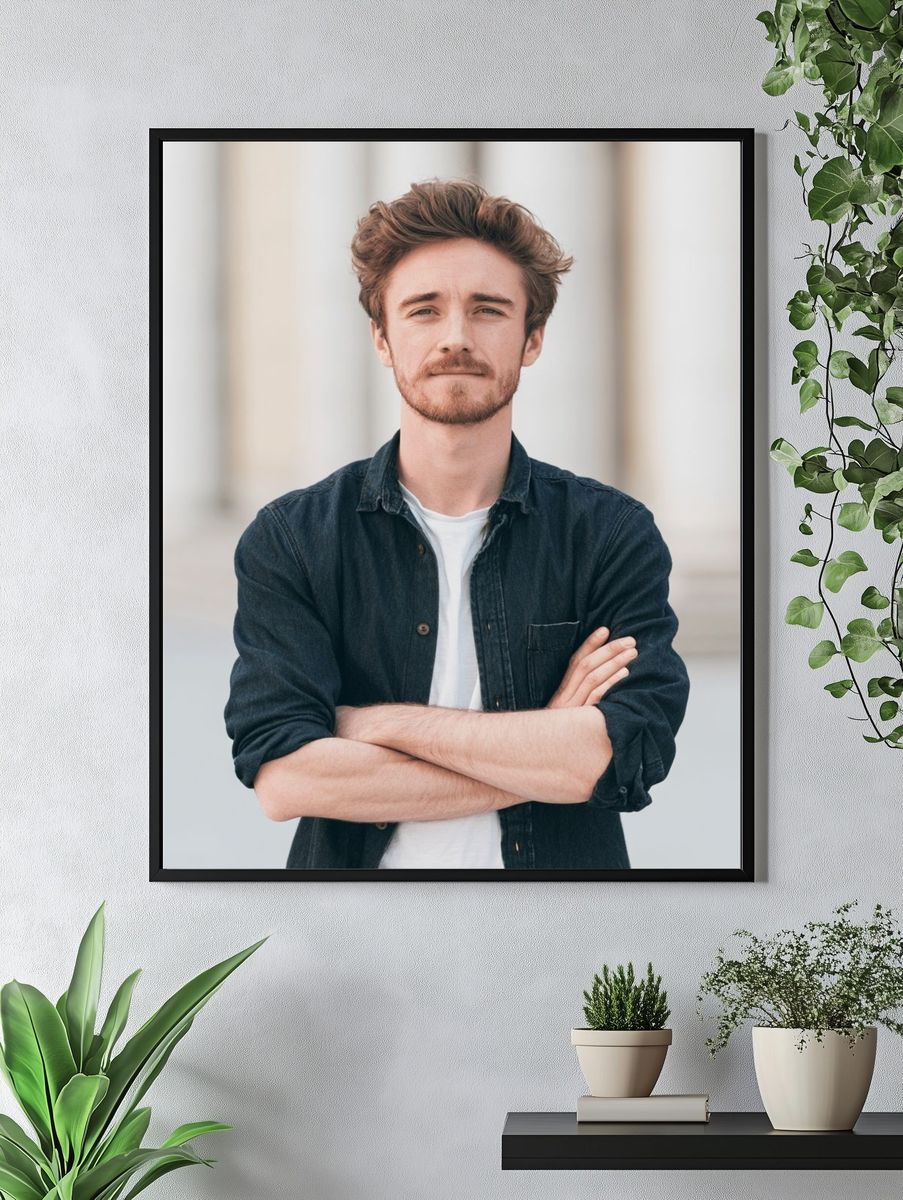 Confident Man Portrait Poster. — room view 4