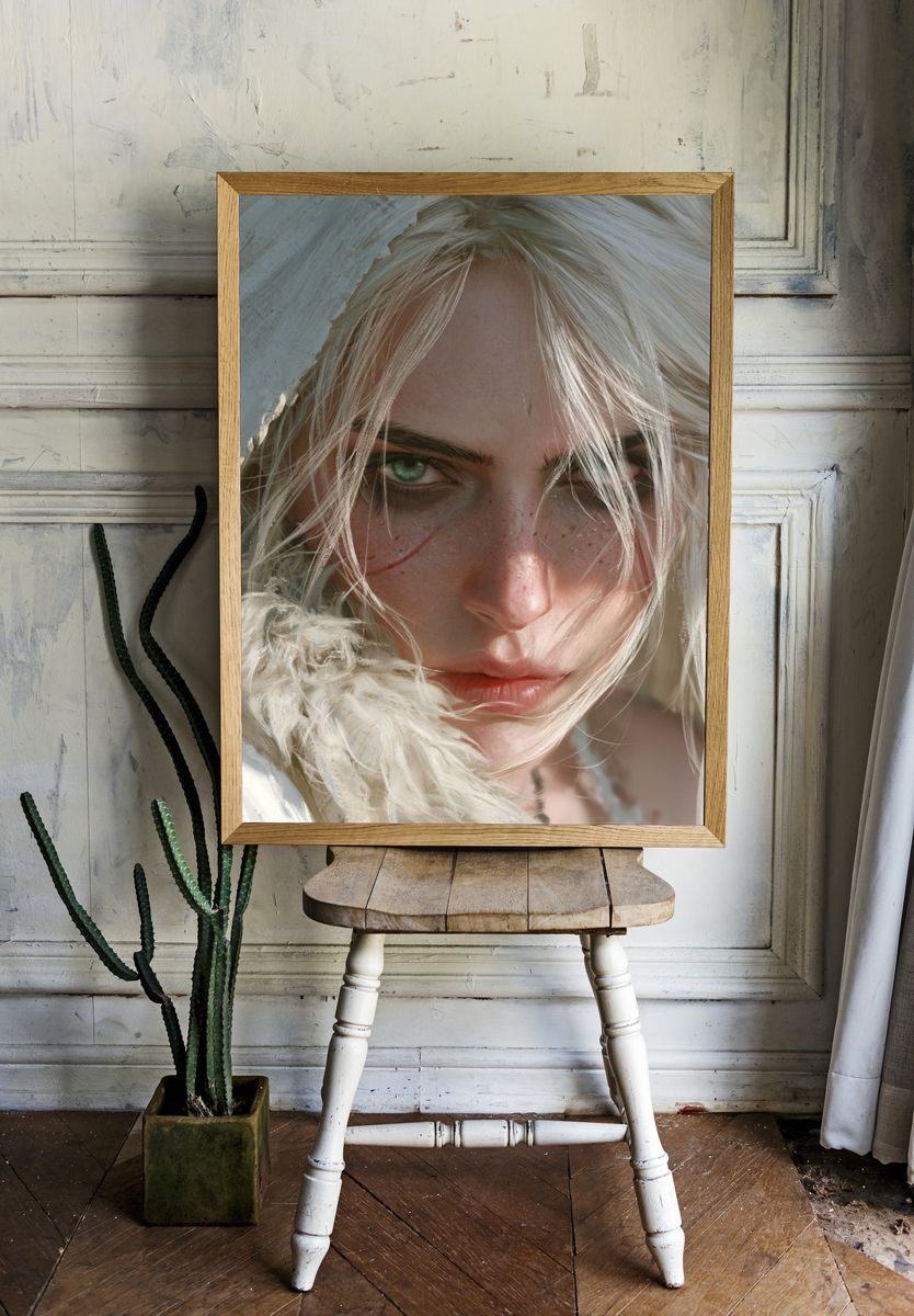 Blonde Portrait Photography Poster. — room view 1