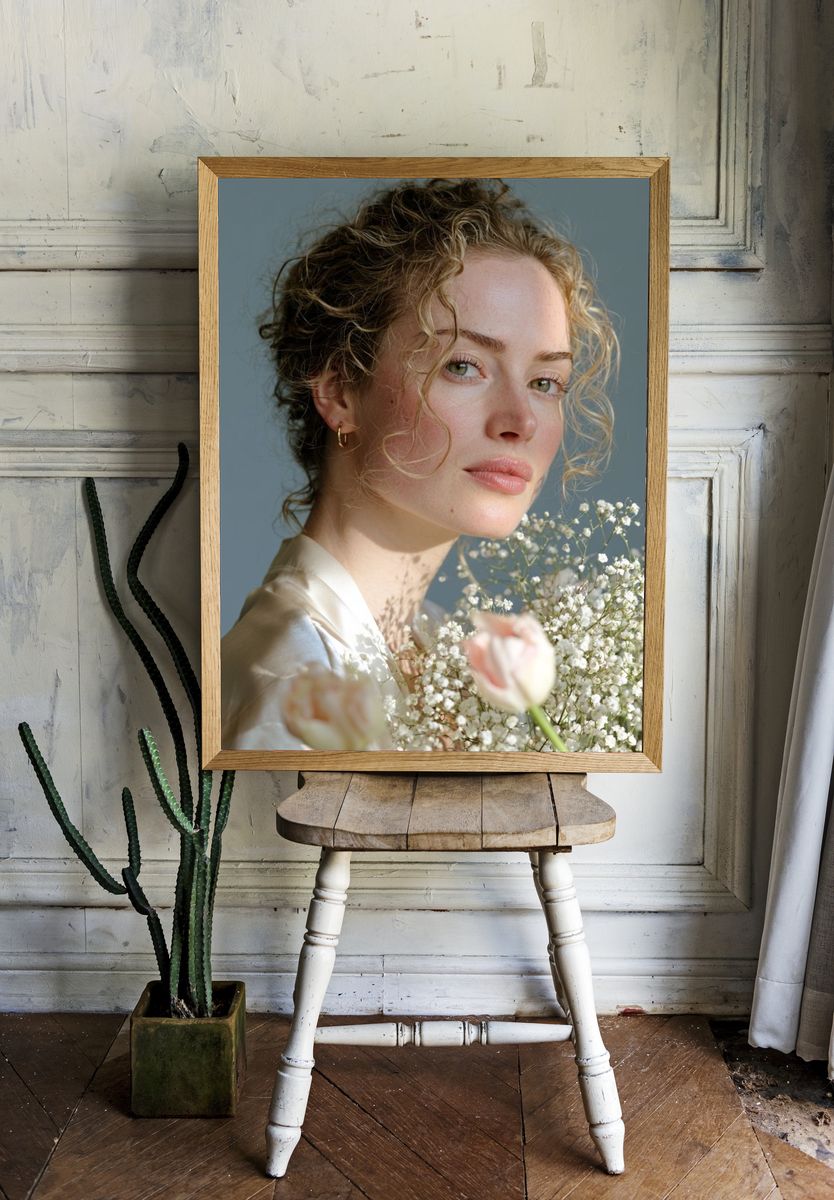 Curly Portrait Photography Poster. room preview