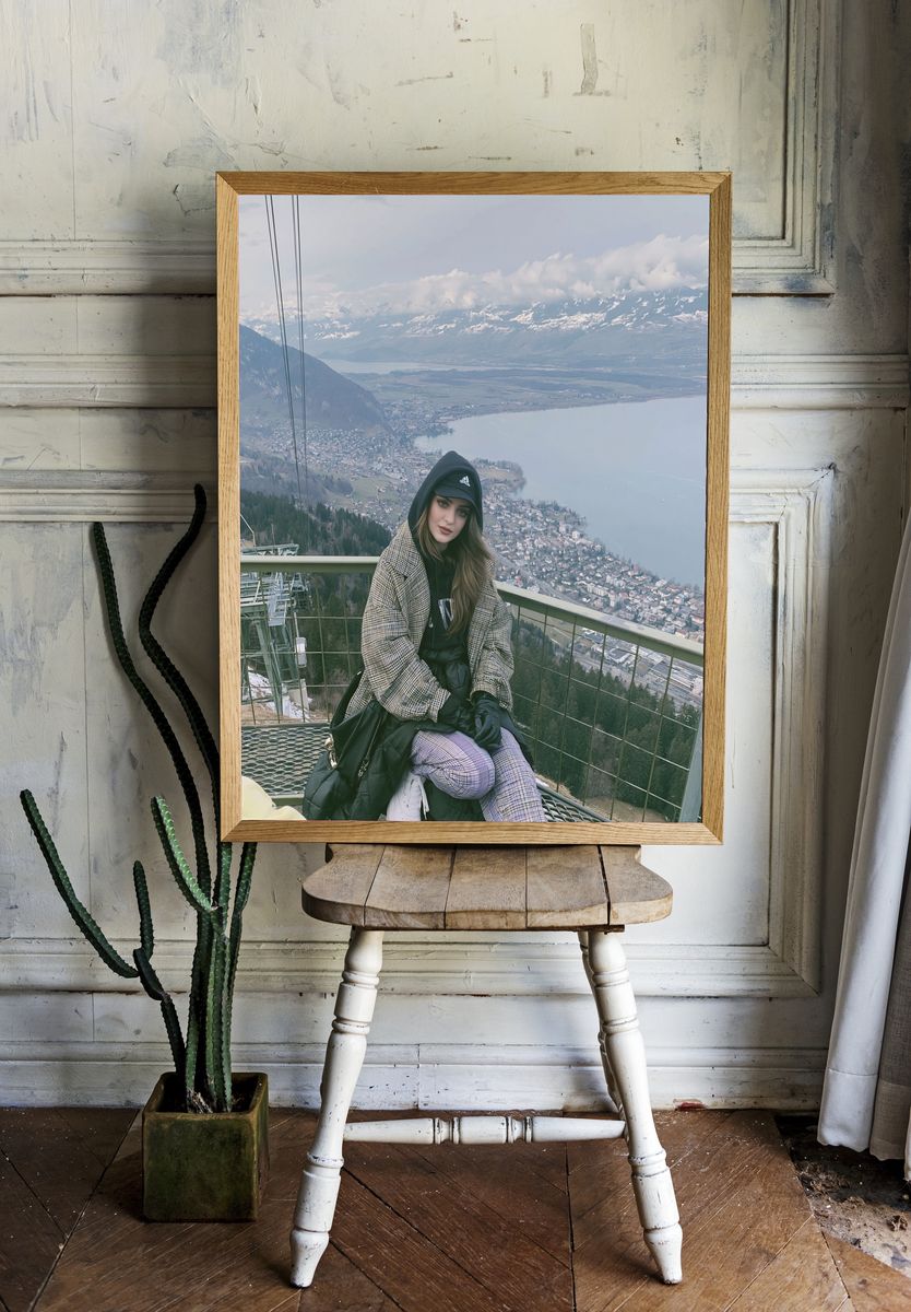 Mountain Lake Portrait Photography Poster. — room view 1