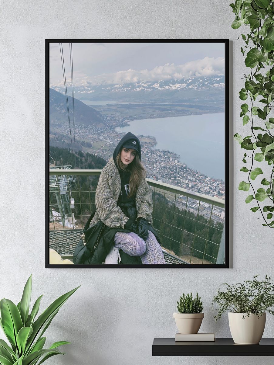 Mountain Lake Portrait Photography Poster. — room view 4