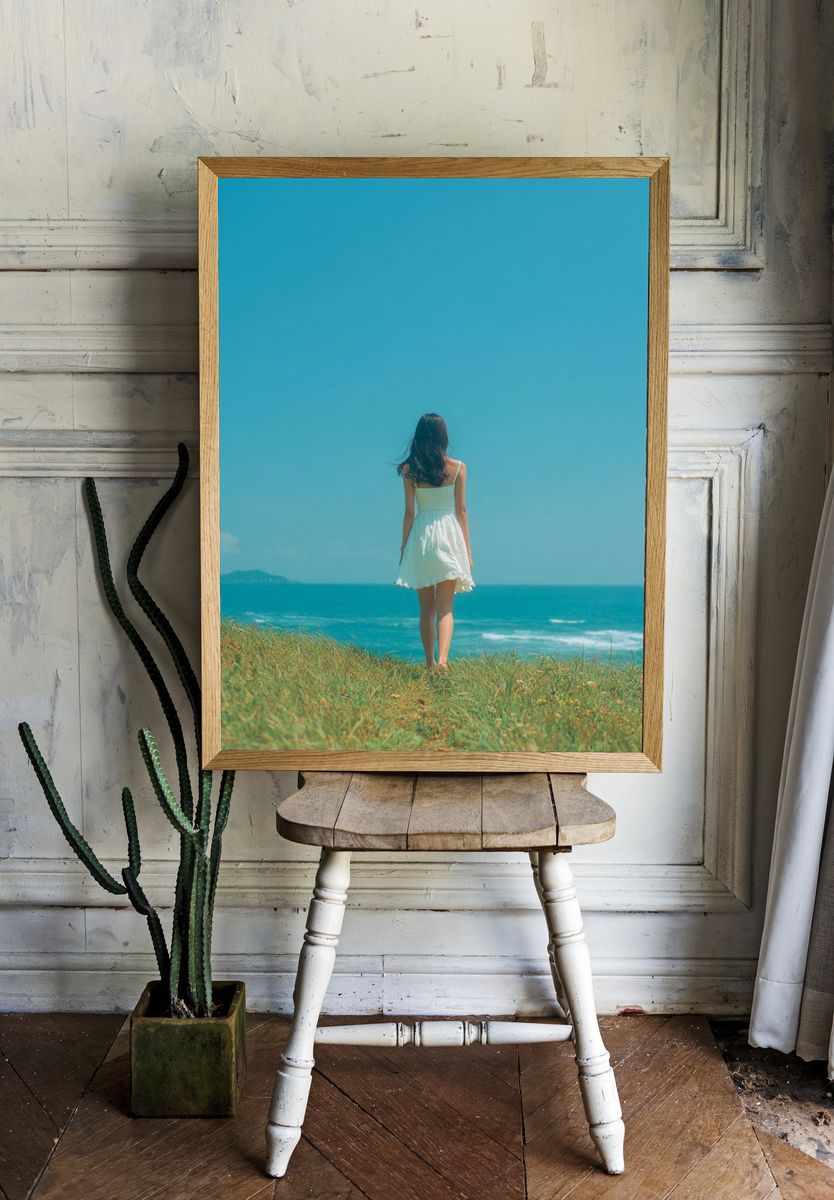 Seaside Solitude Photography Poster. — room view 1