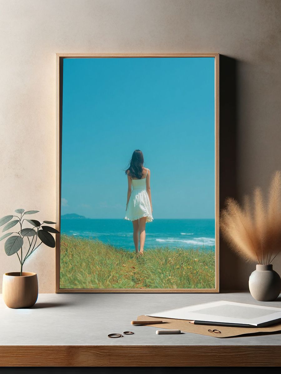 Seaside Solitude Photography Poster. — room view 2