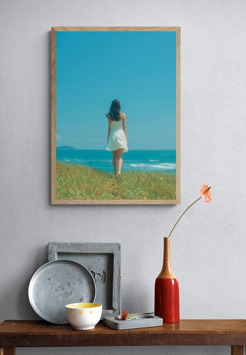 Seaside Solitude Photography Poster. — room view 3