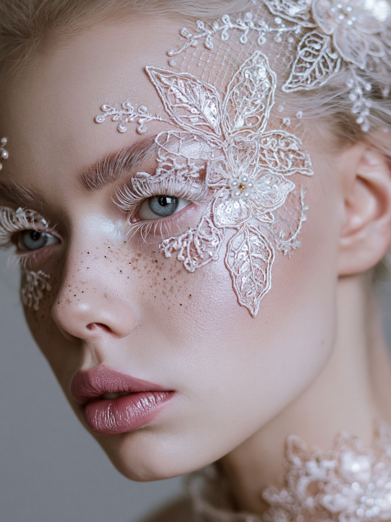 Lace Floral Portrait Photography Poster. poster detail