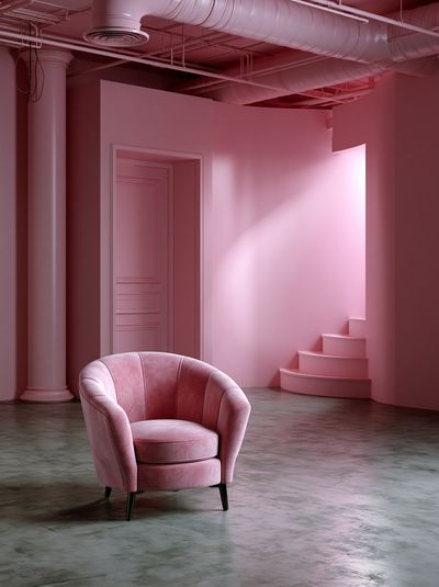 Pink Interior Chair Photography Poster.