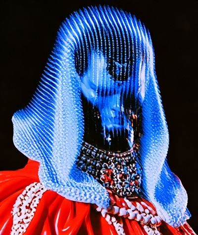 Blue Veiled Portrait Poster.