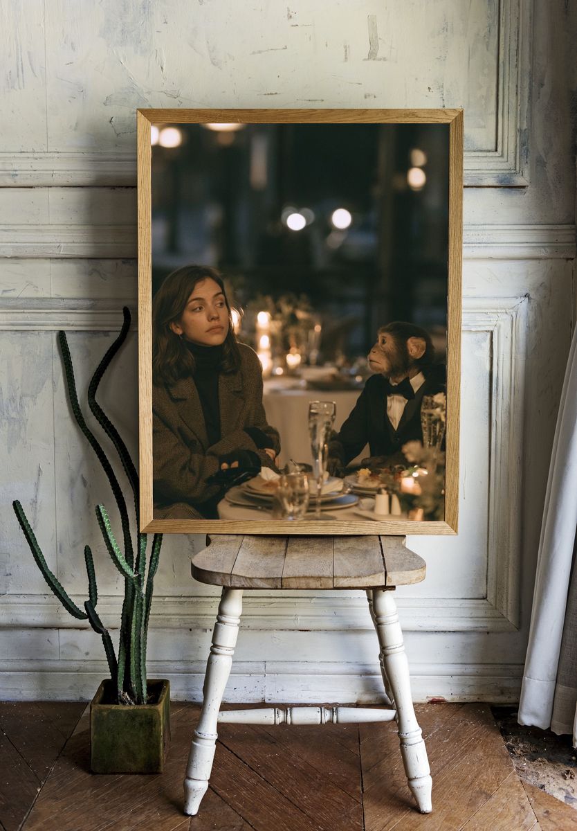 Surreal Dinner Conversation Poster. room preview