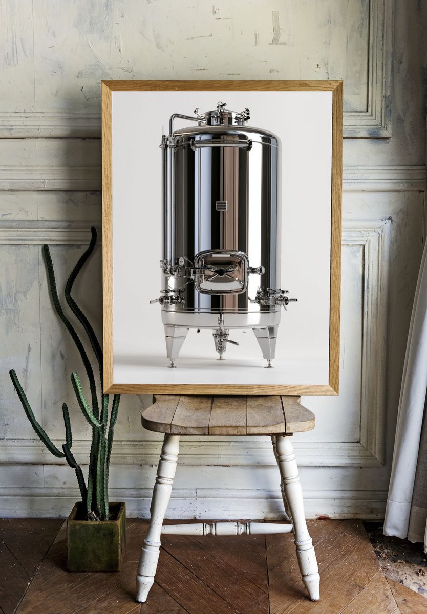 Stainless Steel Tank Photography Poster. — room view 1