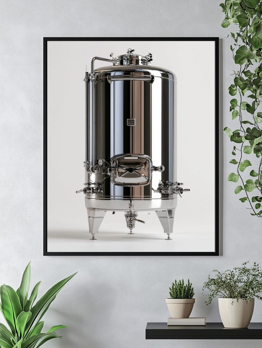 Stainless Steel Tank Photography Poster. — room view 4