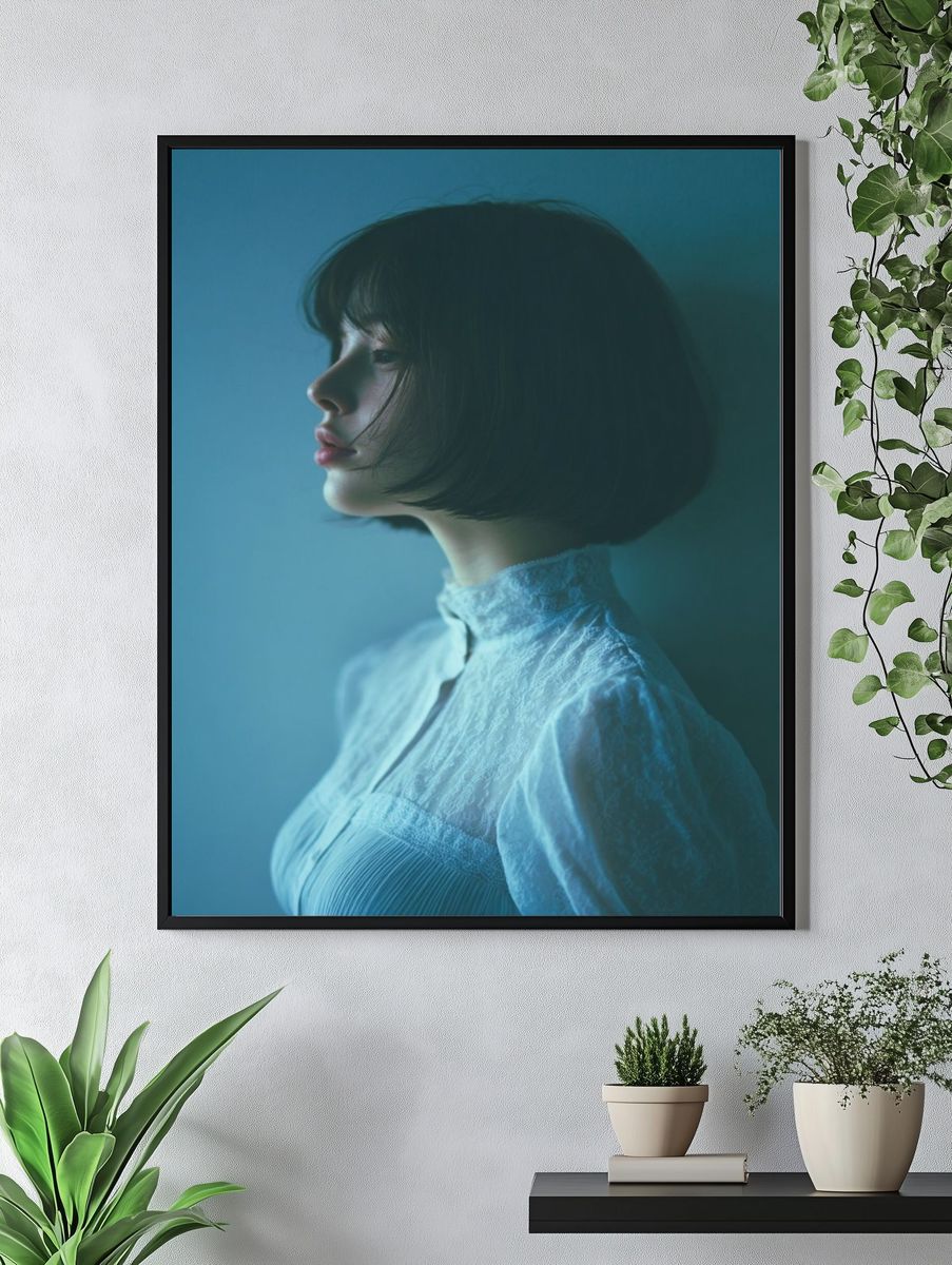 Blue Portrait Photography Poster. — room view 4
