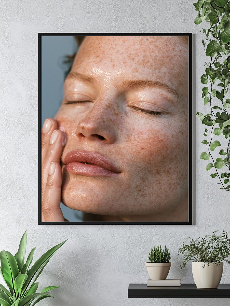 Freckled Face Portrait Print. — room view 4