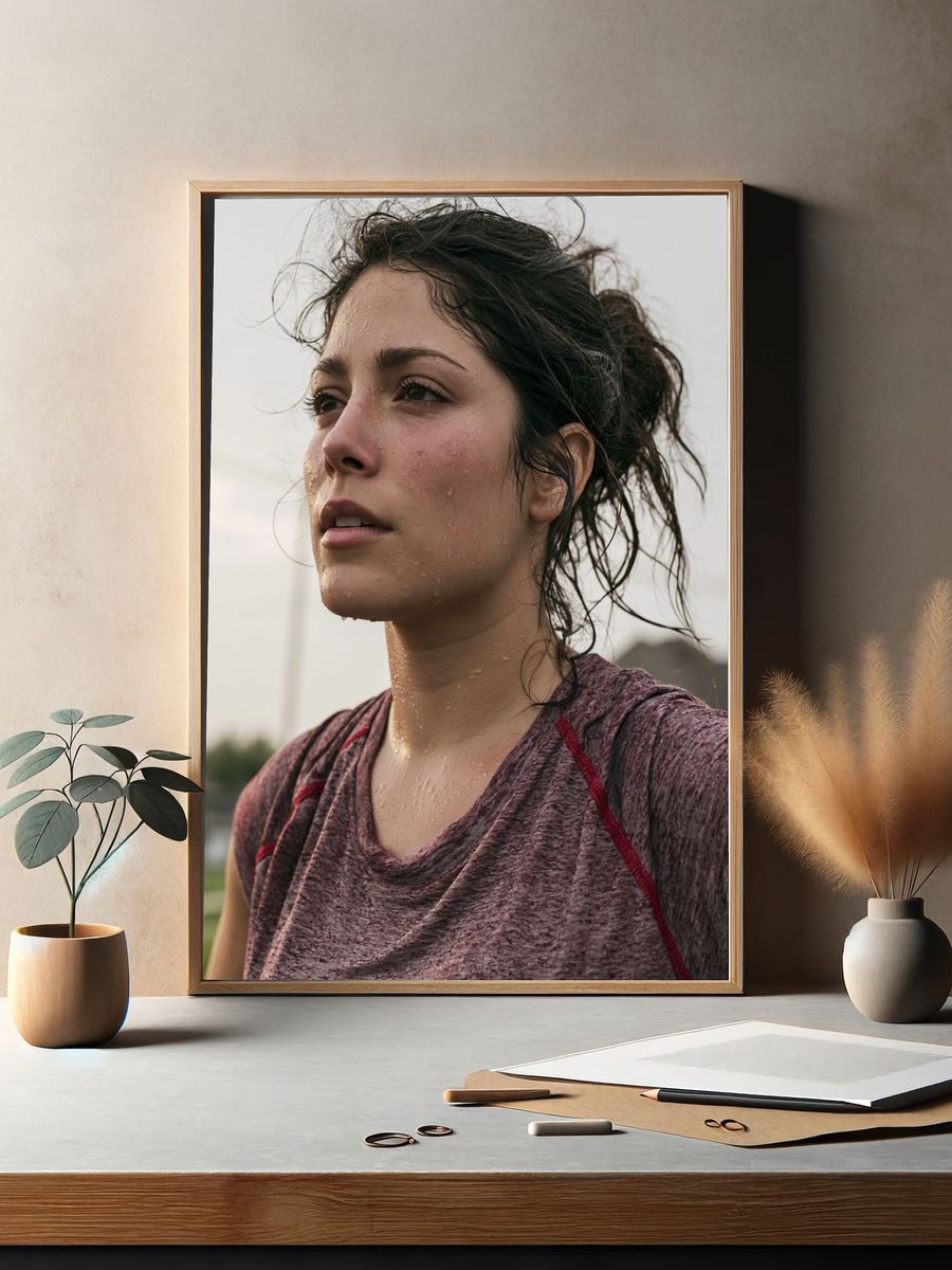 Sweaty Runner Portrait Print. — room view 2