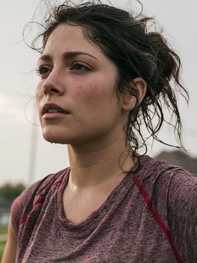 Sweaty Runner Portrait Print. poster print