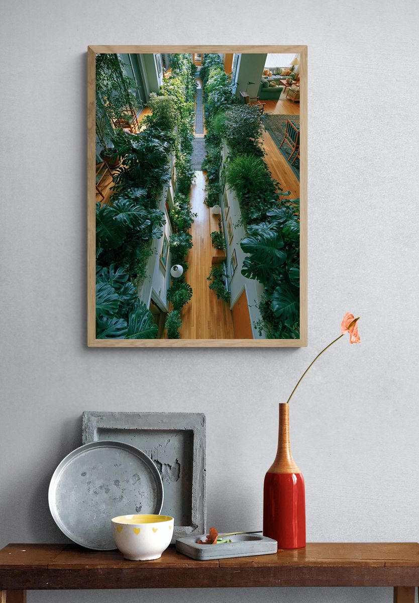 Indoor Jungle Hallway Photography Poster. — room view 3