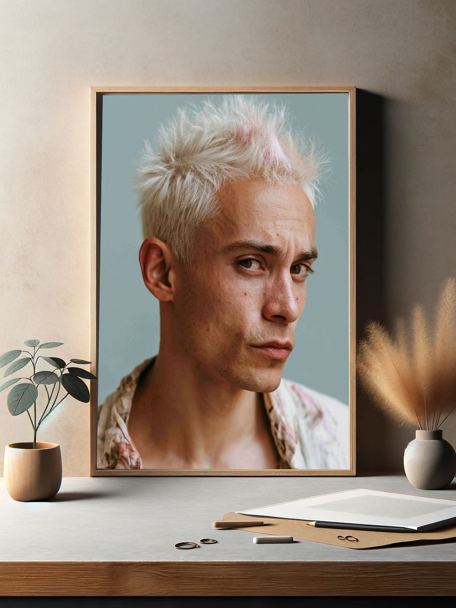 Bleached Hair Portrait Photography Poster. — room view 2