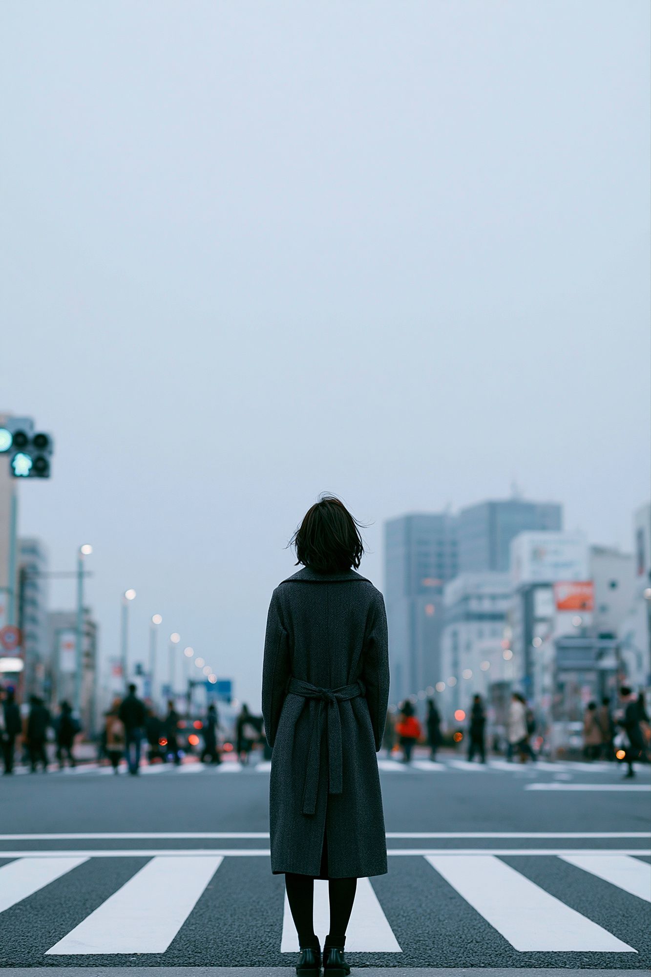 Lonely Crosswalk Cityscape Photography Poster. poster detail